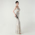 Graceful Sequin Embellished Mesh Mermaid Maxi Dress